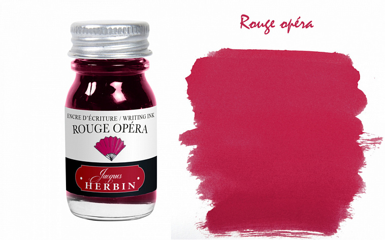 Чернила в банке Herbin, 10 мл, Rouge opera, Розово-красный 606x758