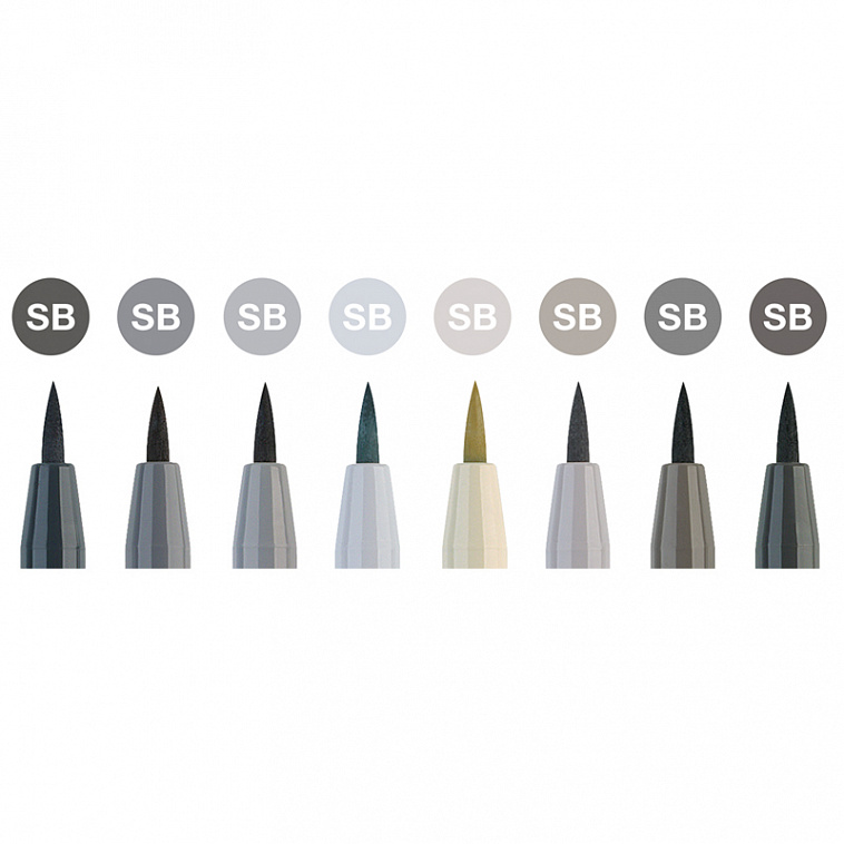 Набор ручек brush pen Faber-Castell "Pitt Artist Pen Soft Brush" 8 шт, оттенки