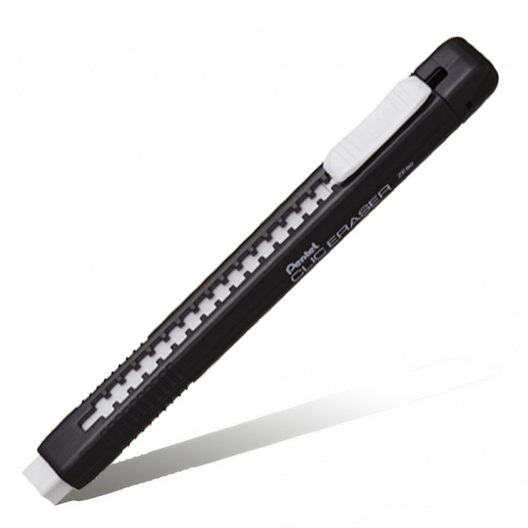 Ластик-карандаш Pentel "Clic Eraser" матовый, черный корпус