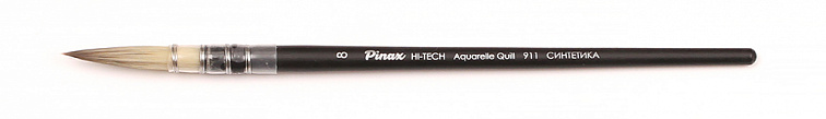 Кисть синтетика №8 круглая Pinax "HI-TECH Aquarelle Quill 911" короткая ручка 606x758