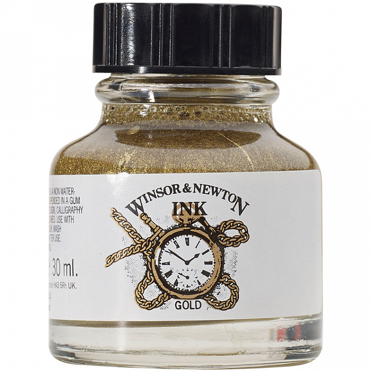 ▲Тушь Winsor&Newton 30 мл Золото 606x758