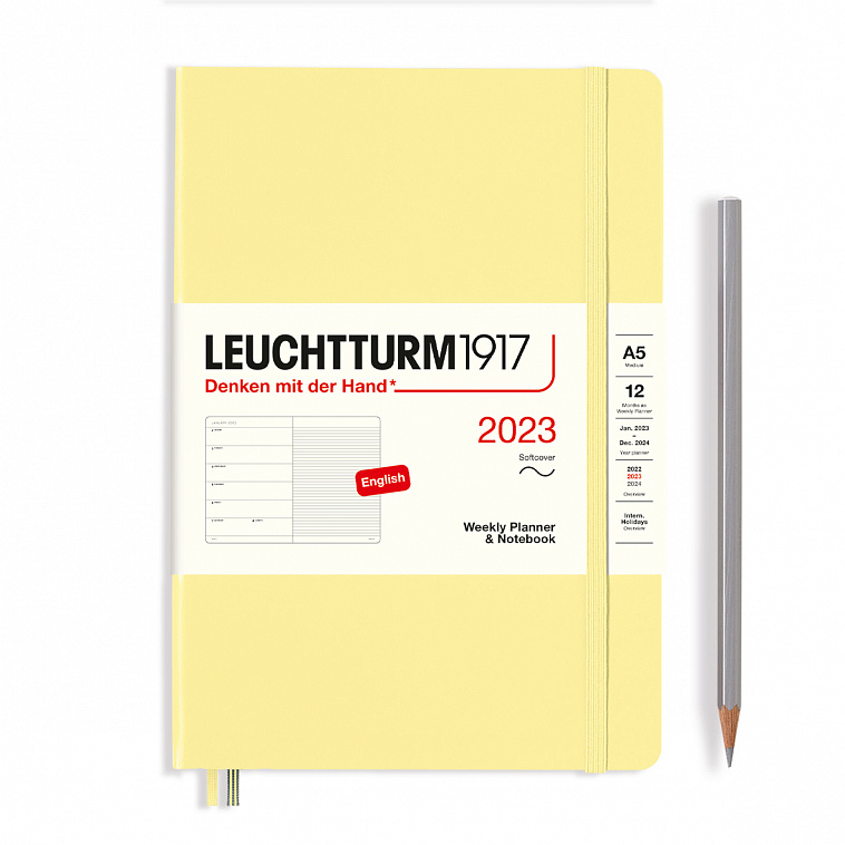 Еженедельник-блокнот датир. Leuchtturm1917 Medium A5 на 2023г, дни без расписания, 72л, м. обл, цвет
