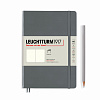 Записная книжка нелинованная Leuchtturm А5 123 стр., мягкая обложка глубокий серый