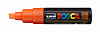 Маркер UNI "POSCA" PC-8K, до 8,0 мм, наконечник скошенный, цвет флуоресцентно-оранжевый 1