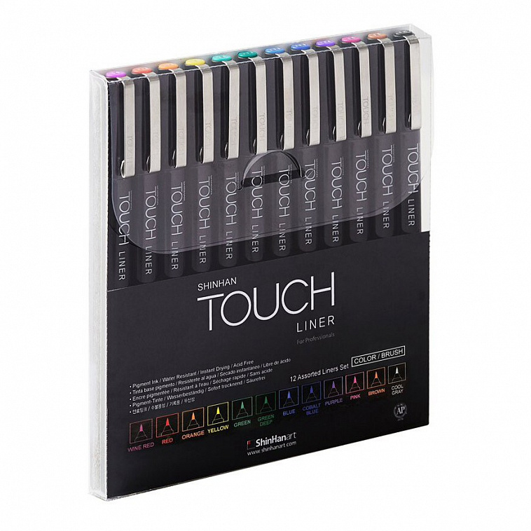 Набор линеров Touch Liner Brush 12 шт. цветные 606x758