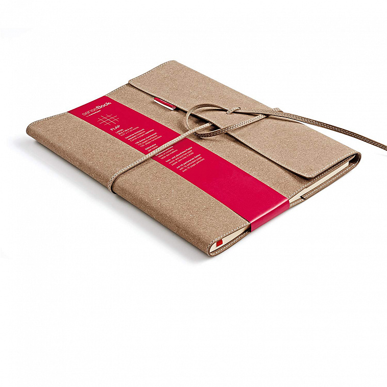 Блокнот в клетку SenseBook "Flap" L 20,5x28,5 см, композиционная кожа