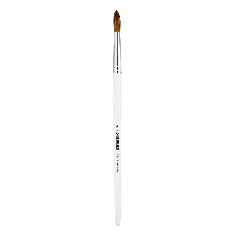 Кисть колонок №6 круглая Sketchmarker "131" ручка короткая 606x758