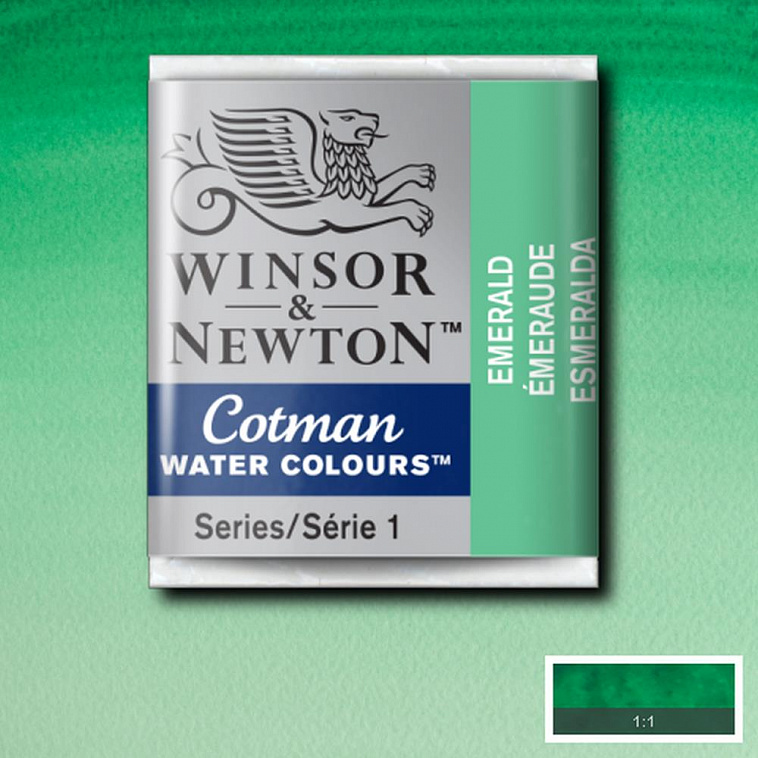 Акварель Winsor&Newton "Cotman" в кювете Изумрудный   606x758
