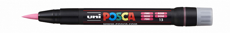 Маркер UNI "POSCA" PCF-350, кисть, цвет розовый 606x758