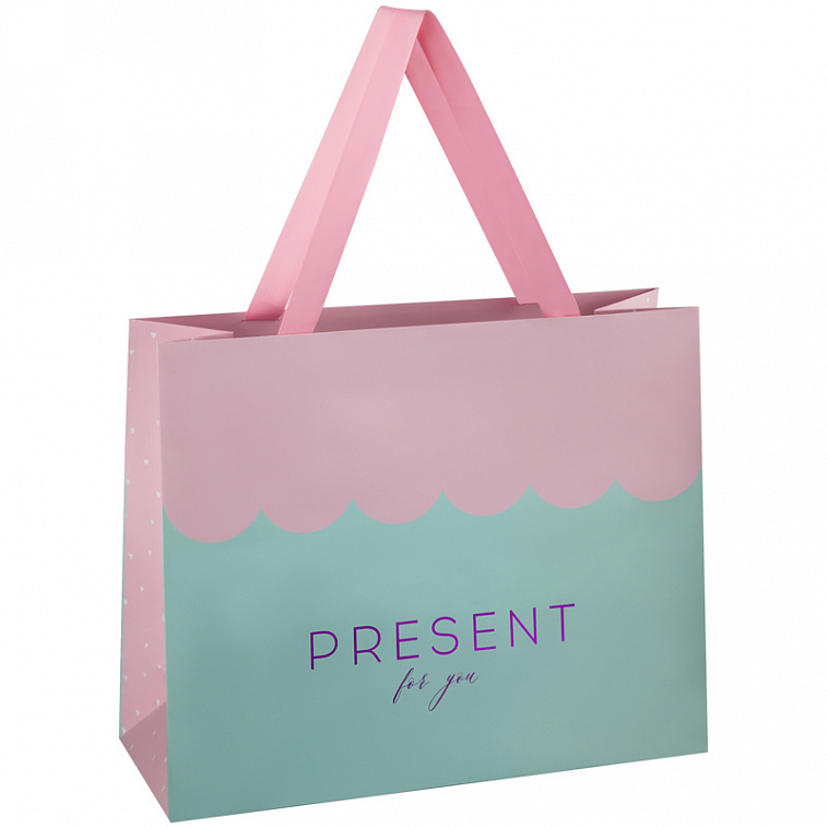 Пакет подарочный MESHU "Wave pink" 32*26*12 см