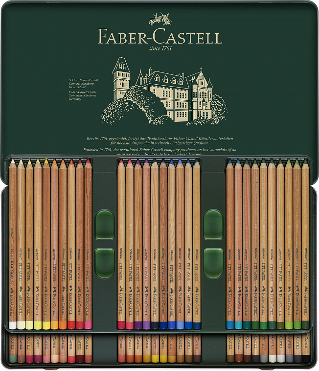 Набор карандашей пастельных Faber-castell "Pitt" 60 цв в металле 