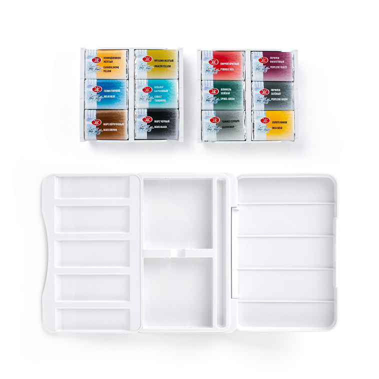 Набор акварели Белые Ночи "Русские сказки", 12 шт х 2,5 мл, пластик 606x758