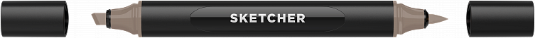 Маркер для скетчинга Molotow "Sketcher" WG580 c кистью и скошенным пером warm grey 3 606x758