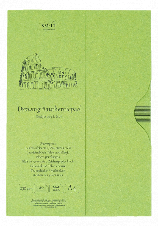 Альбом-склейка для разных техник SMLT Authentic Acrylic А4 20 л 290 г в папке