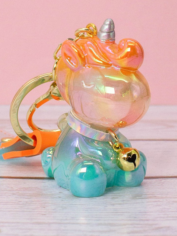 Брелок "Unicorn shine", orange-blue