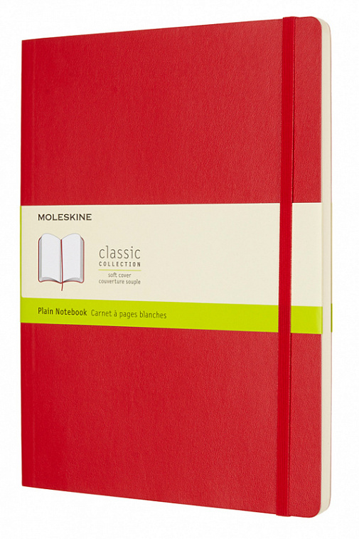 Записная книжка нелинованная Moleskine "Classic Soft" XLarge 19х25 см 192 стр., обложка мягкая красн