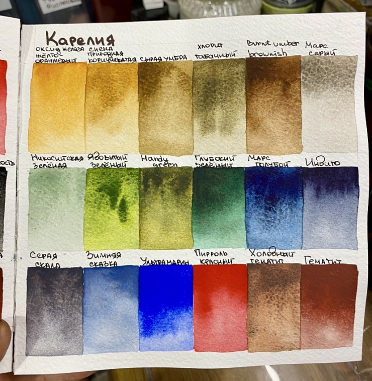 Набор акварели "Handy" Карелия, 18 кювет 2 мл, в металлическом боксе 606x758