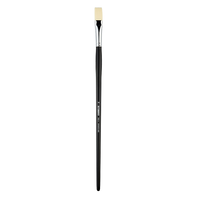 Кисть жесткая синтетика №14 плоская удлиненная Sketchmarker "352L" ручка длинная 606x758