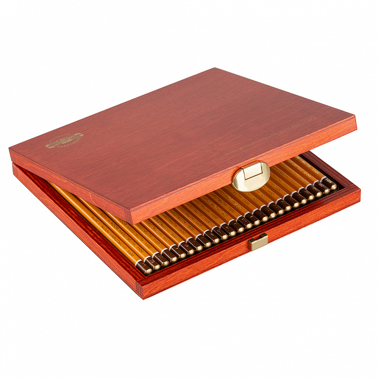 Набор карандашей чернографитных Koh-I-Noor "Art" 24 шт (8В-2Н), деревянный ящик