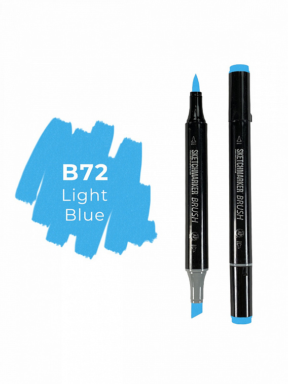 Маркер двухсторонний на спиртовой основе Sketchmarker Brush Цвет Голубой 606x758