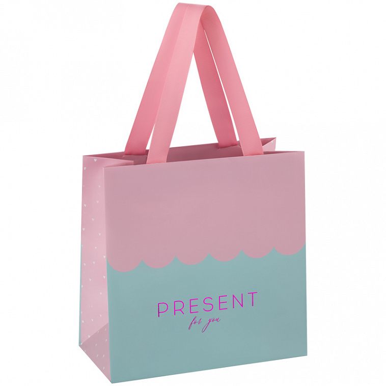 Пакет подарочный MESHU "Wave pink" 20*20*10 см