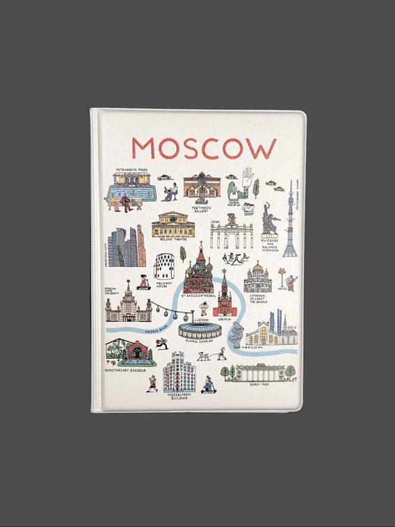 Обложка на паспорт "Туристическая карта Москвы" 606x758