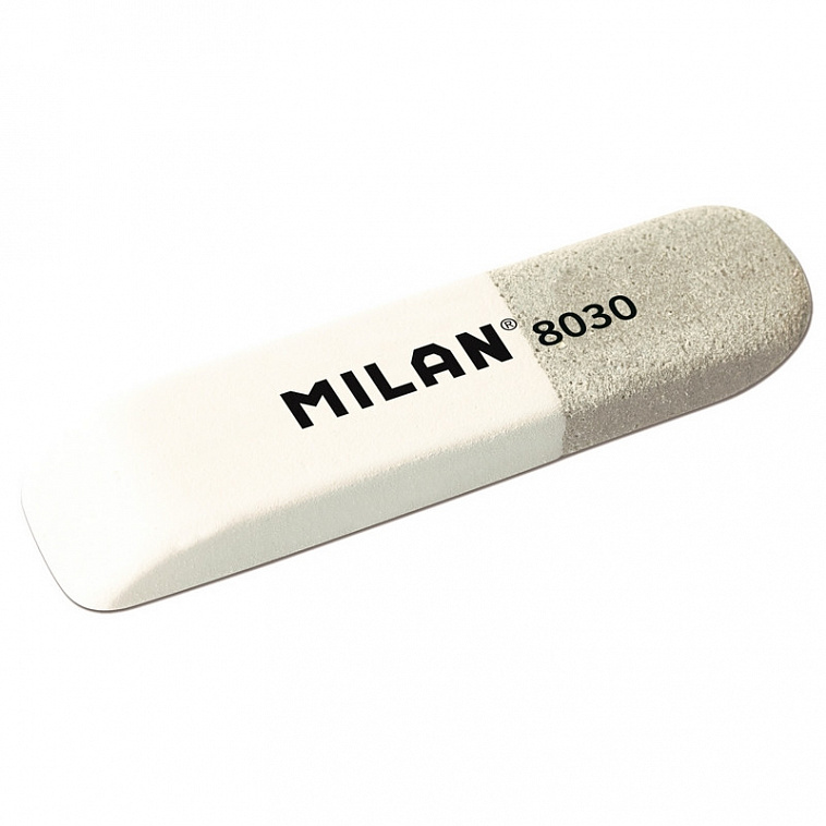 Ластик каучуковый MILAN 8030 комбинированный для стирания чернил и графита