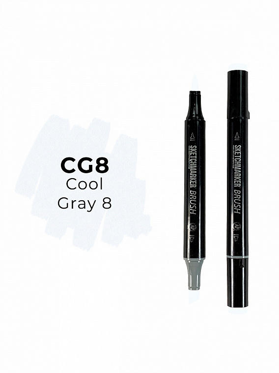 Маркер двухсторонний на спиртовой основе Sketchmarker Brush Цвет Прохладный серый 8 606x758