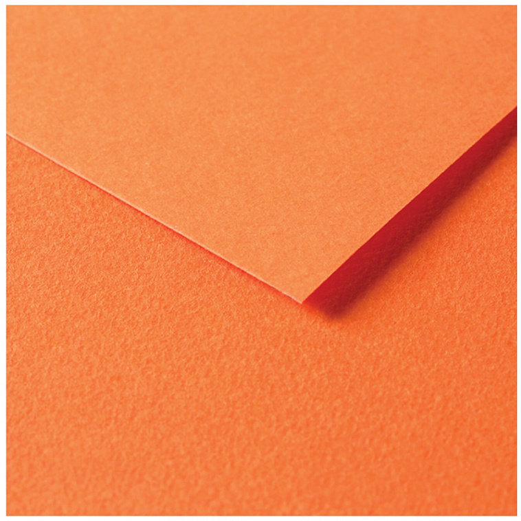 Бумага цветная Clairefontaine "Tulipe" 50х65 см 160 г, легкое зерно, светло-оранжевый 606x758