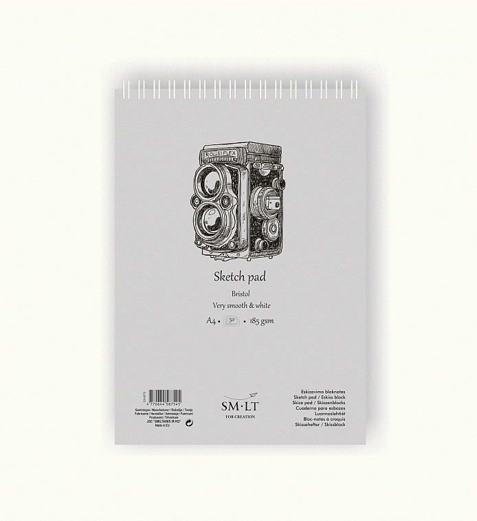 Альбом для набросков SMLT Sketch pad Bristol А4 50 л 185 г 606x758