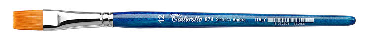 Кисть синтетика №12 плоская Tintoretto "Amber" на короткой ручке 606x758