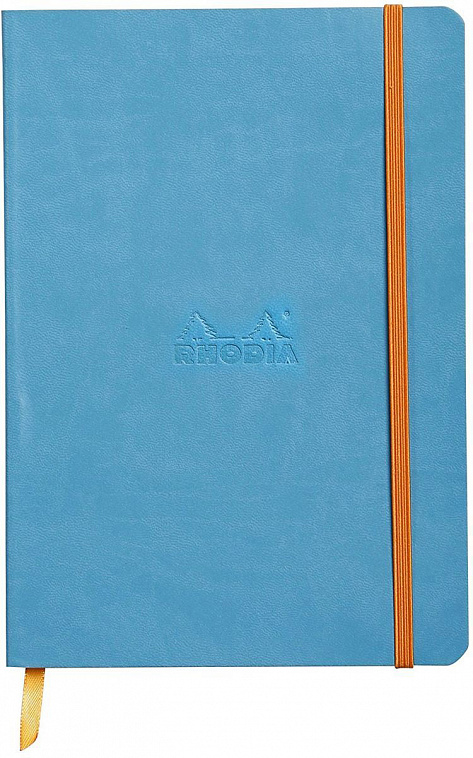 Записная книжка в линейку Rhodia Портрет А5 96 л 90 г, обложка: иск. кожа, бирюзовая 