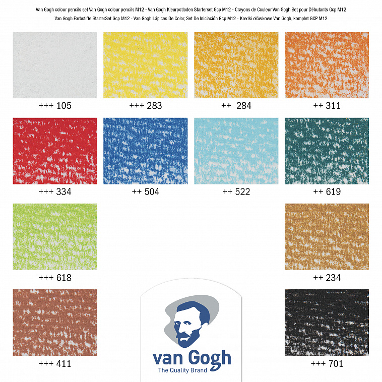 Набор карандашей пастельных Talens "Van Gogh" 12 цв стартовый в метал кор   