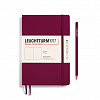 Записная книжка нелинованная Leuchtturm А5 123 стр., мягкая обложка винная