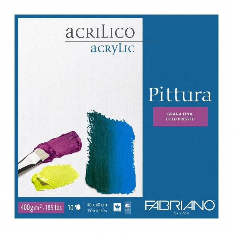 Альбом-склейка для акрила Fabriano "Pittura" Фин 40x40 см 10 л 400 г