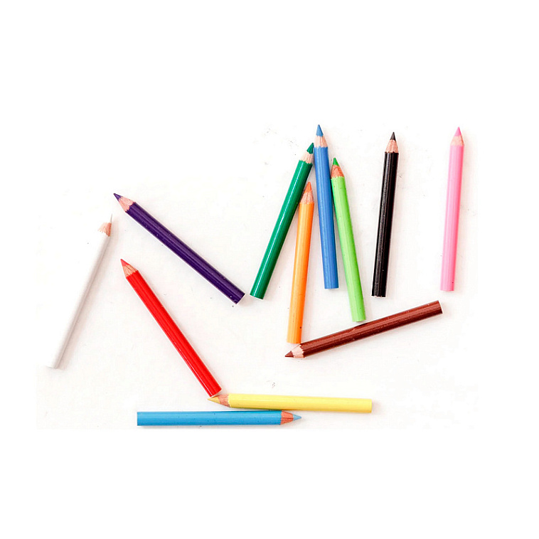 Набор мини-карандаши цветные Talent Toys 12 шт в пенале черном 606x758