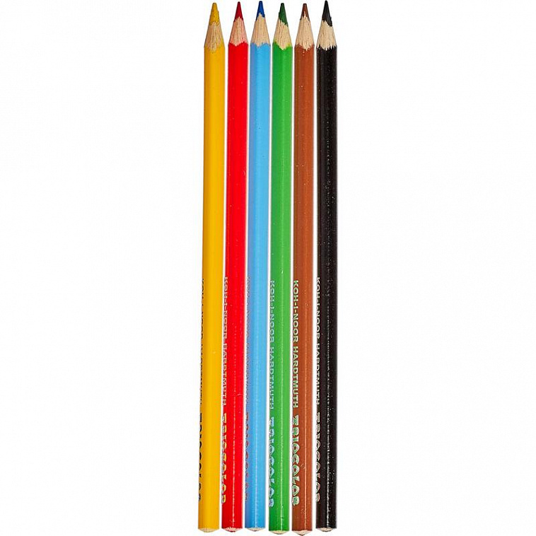 Набор карандашей цветных Koh-I-Noor "Triocolor" 6 цв трёхгранные д 5,6 дл 175 мм карт уп 