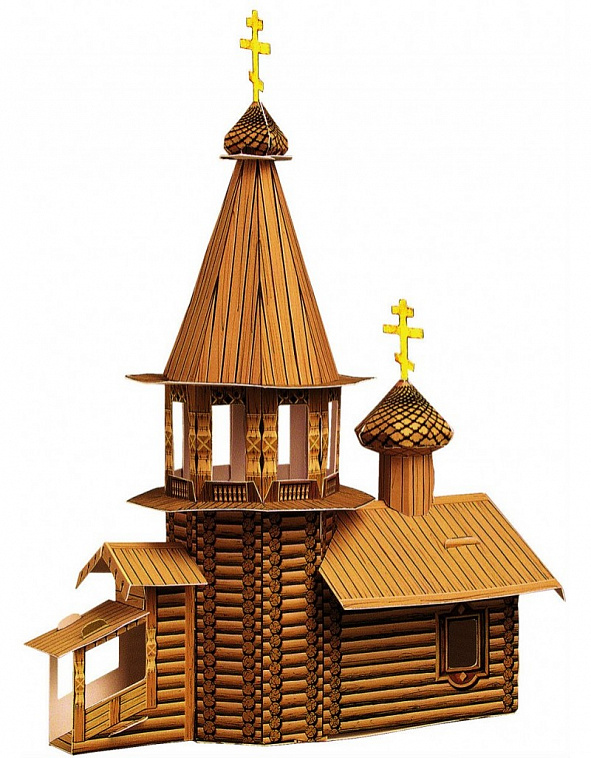 Сборная модель из картона Архитектурные памятники "Деревянная церковь"