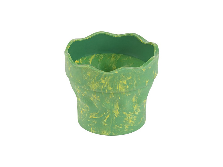 Стакан для воды Faber-Castell "Clic&Go", складной, зеленый мрамор 606x758