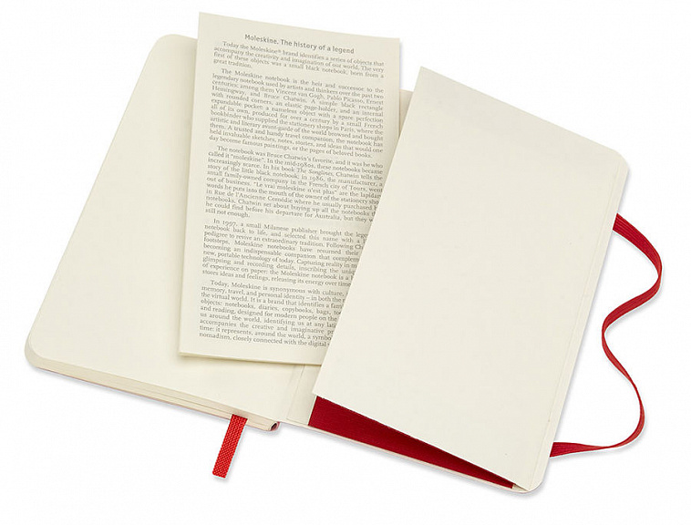 Записная книжка нелинованная Moleskine "Classic Soft" Pocket, 90x140 мм 192 стр мягкая обложка, крас