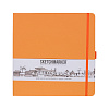 Блокнот для зарисовок Sketchmarker 20*20 cм 80 л 140 г, твердая обложка Оранжевый неон