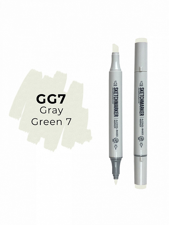 Маркер двухсторонний на спиртовой основе Sketchmarker Цвет Серо зеленый 7 606x758