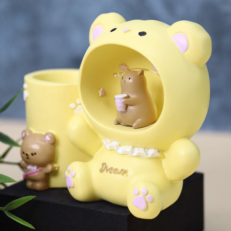 Ночник - подставка для канцелярских принадлежностей "Dream bear", yellow