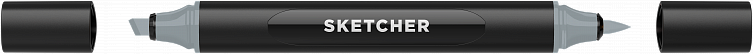 Маркер для скетчинга Molotow "Sketcher" CG525 c кистью и скошенным пером cool grey 4 606x758