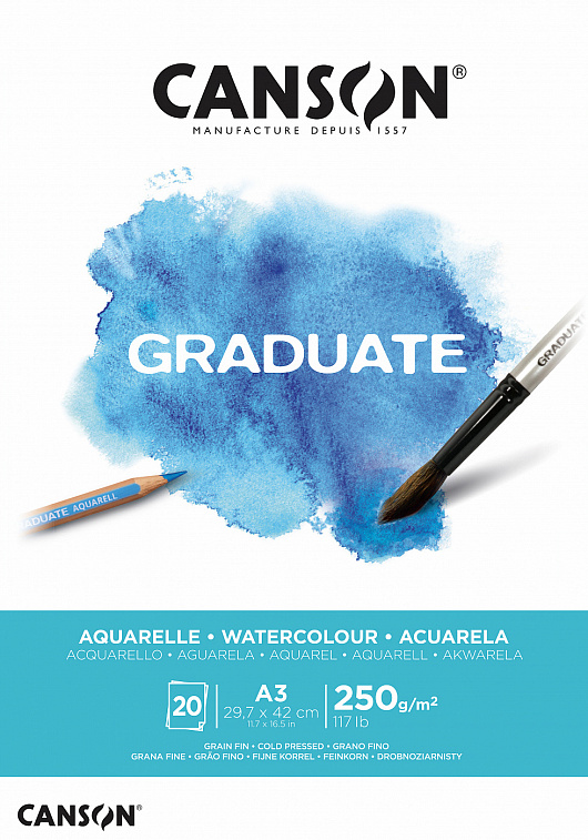 Альбом-склейка для акварели Canson "Graduate" 29,7x42 см 20 л 250 г