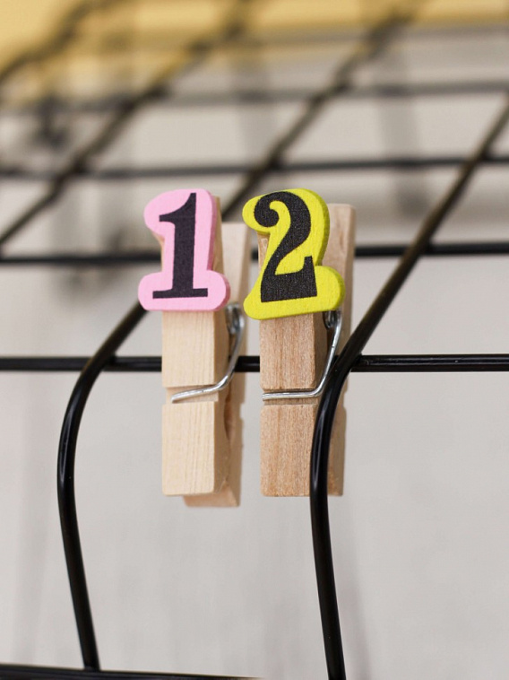 Прищепки "Numbers", mix color