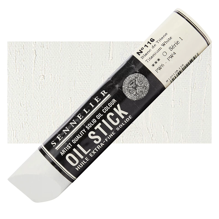 Масляная краска в форме пастели Sennelier "Oil Stick", большая, белила титановые 606x758