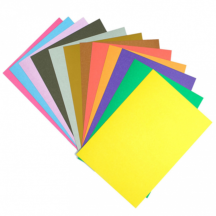 Набор для детского творчества из цветного картона и бумаги "Золушка", формат А4, 12 цв, 24 л