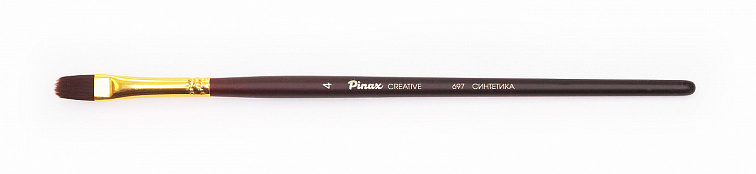 Кисть синтетика №4 овальная Pinax "Creative 697" жесткая, короткая ручка  606x758