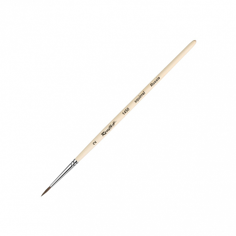Кисть белка №2 круглая Roubloff "1450" короткая ручка п/лак 606x758